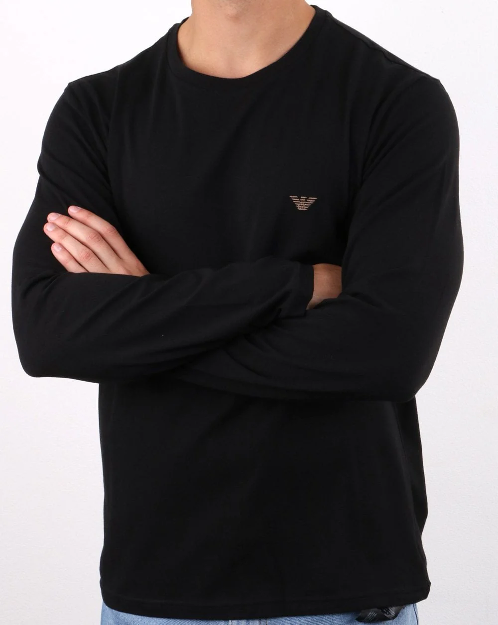 Emporio Armani Long Sleeved T-shirt Black - Image 3