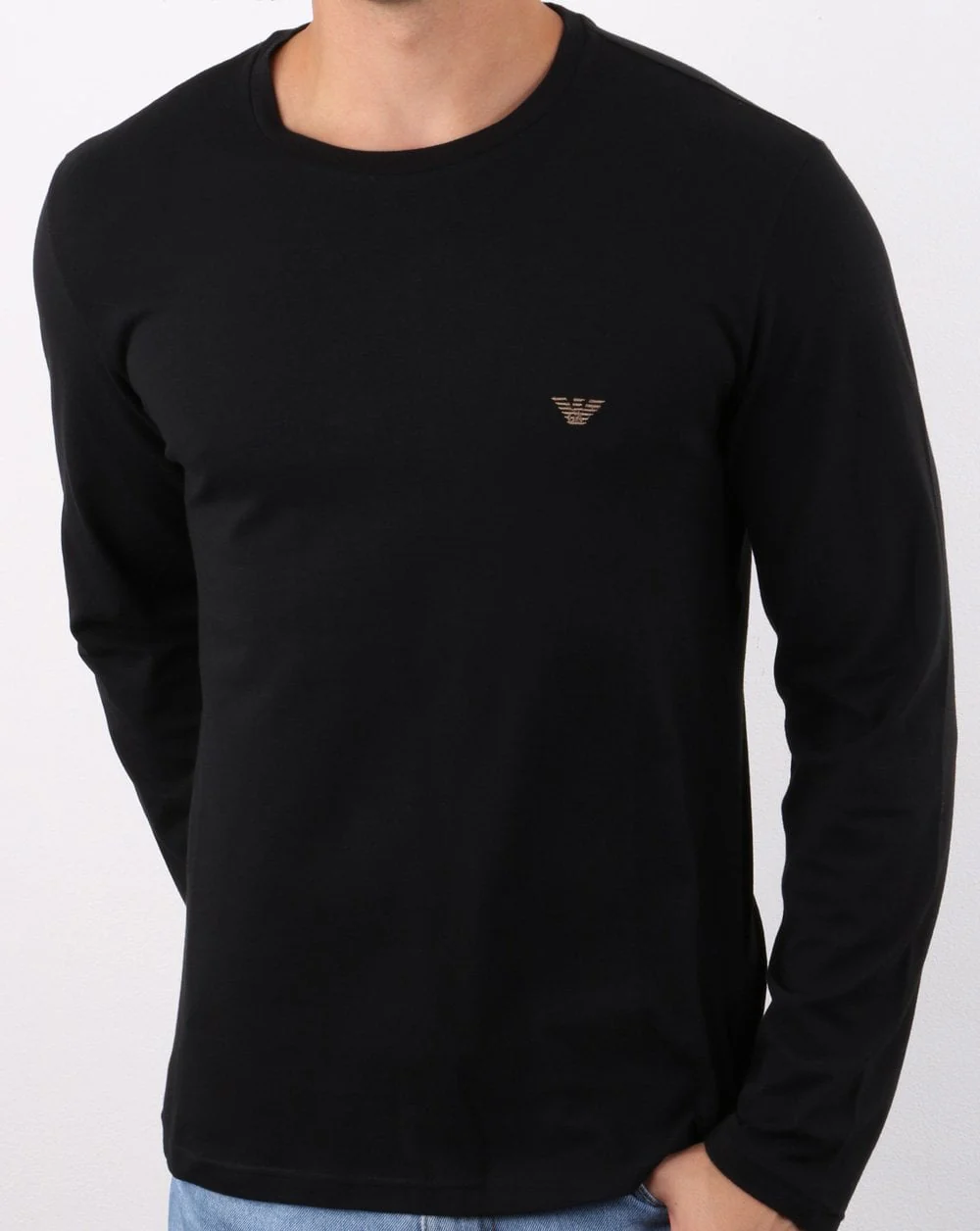 Emporio Armani Long Sleeved T-shirt Black - Image 4