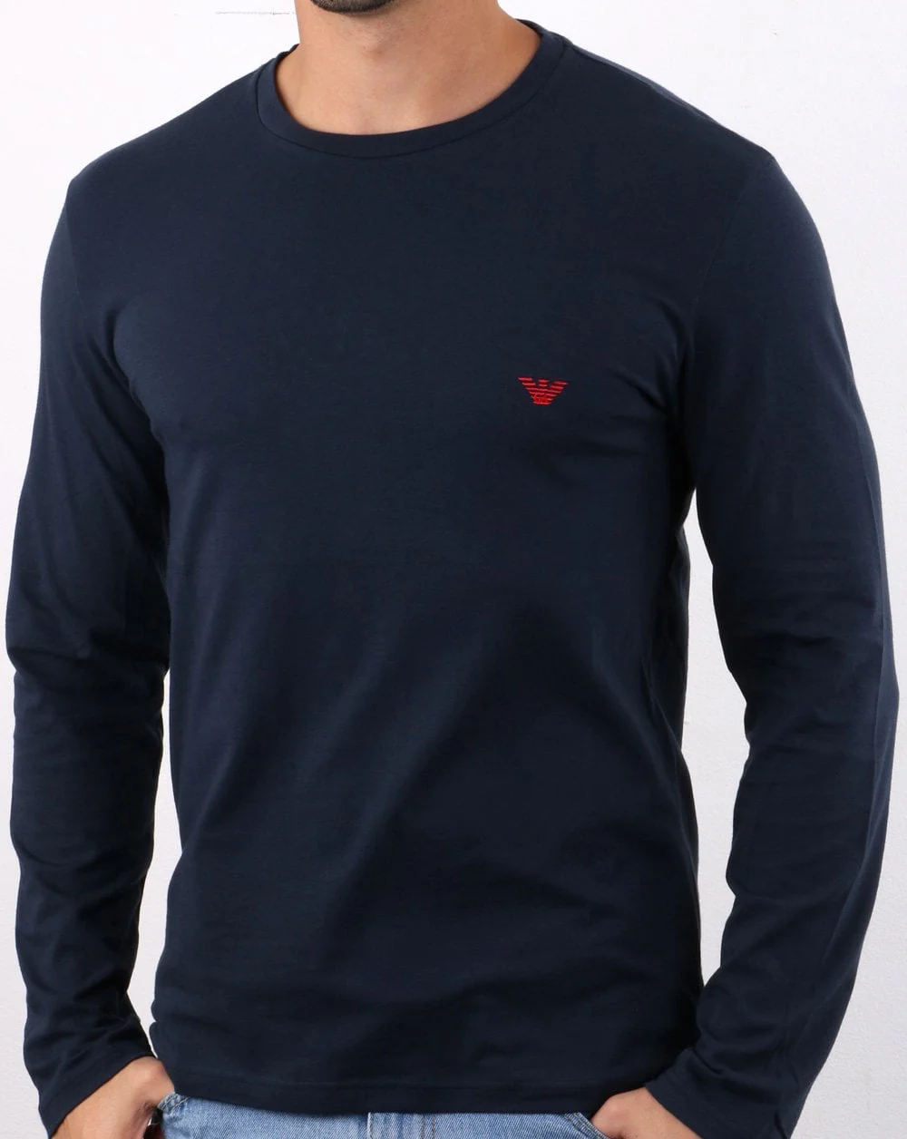 Emporio Armani Long Sleeved T-shirt Navy - Image 2