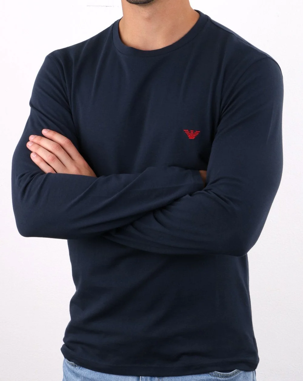 Emporio Armani Long Sleeved T-shirt Navy - Image 4