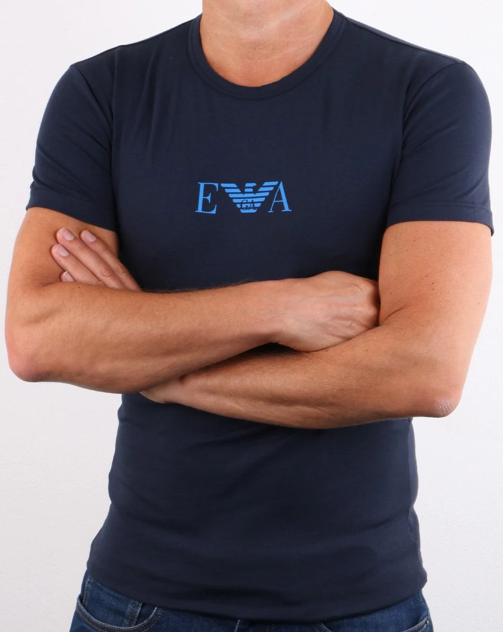 Emporio Armani Monogram Loungewear Logo T-shirt Navy - Image 2