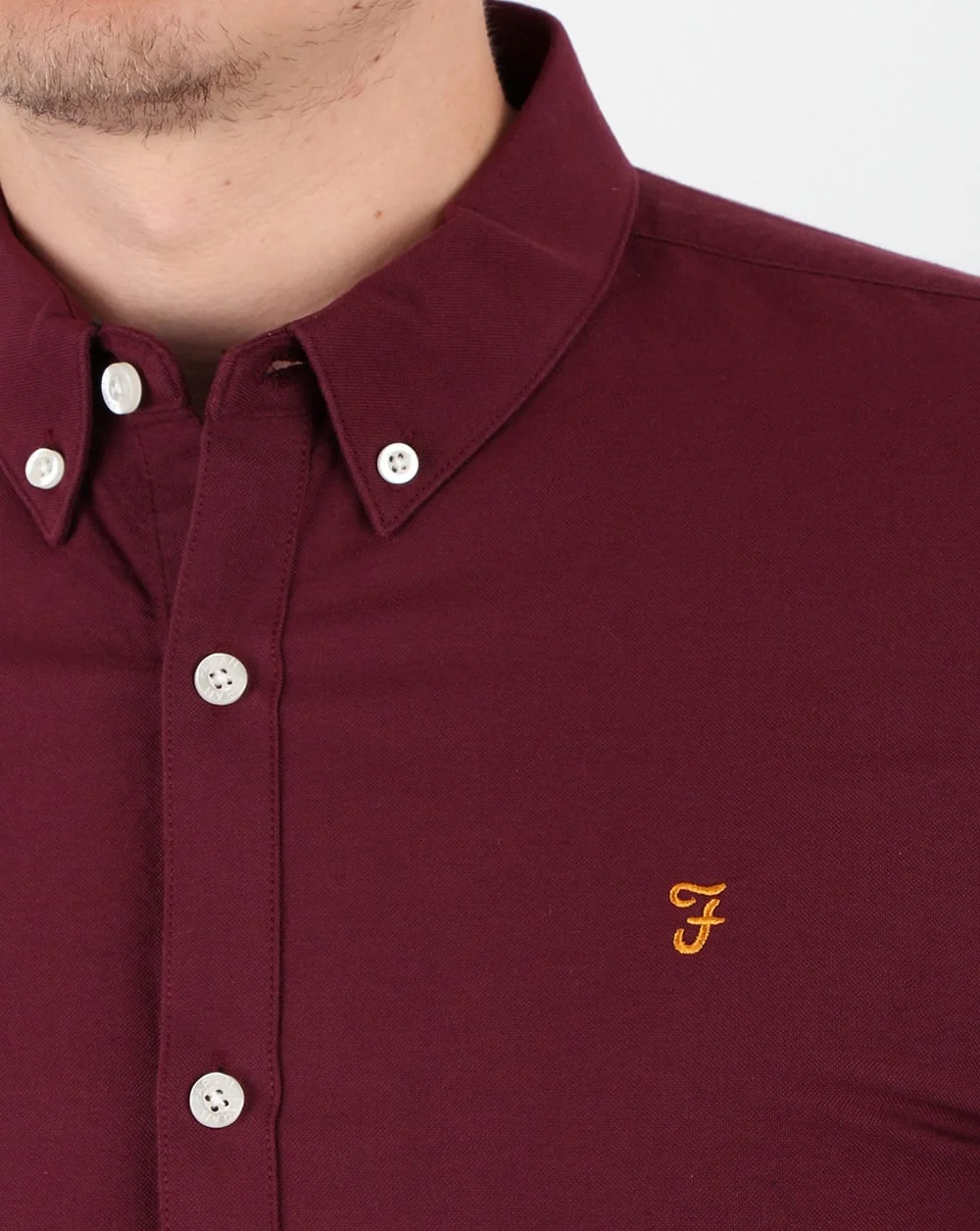 Farah Brewer Long Sleeve Shirt Burgundy - Image 2