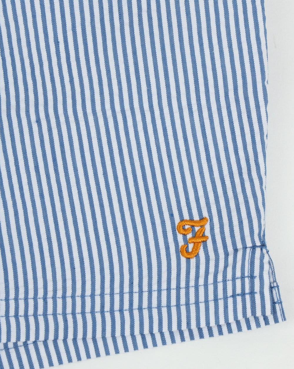 Farah Colbert Seersucker Swim Shorts Royal Blue - Image 3