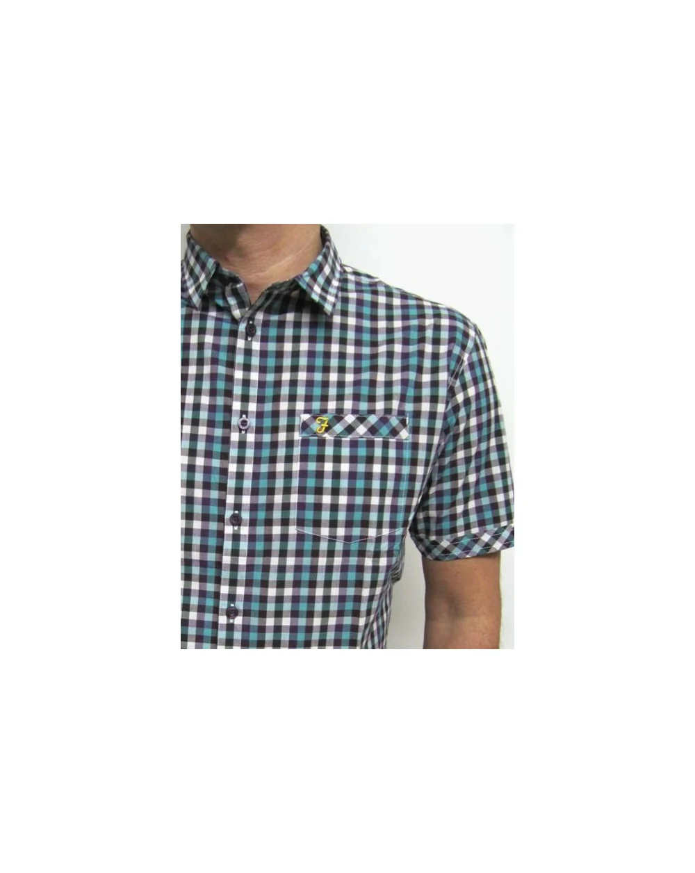 Farah Constable Short Sleeve Check Shirt Hunter Green - Image 2