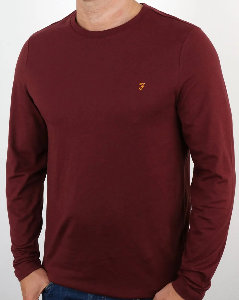 Farah Denny Long Sleeve T-shirt Farah Red Marl