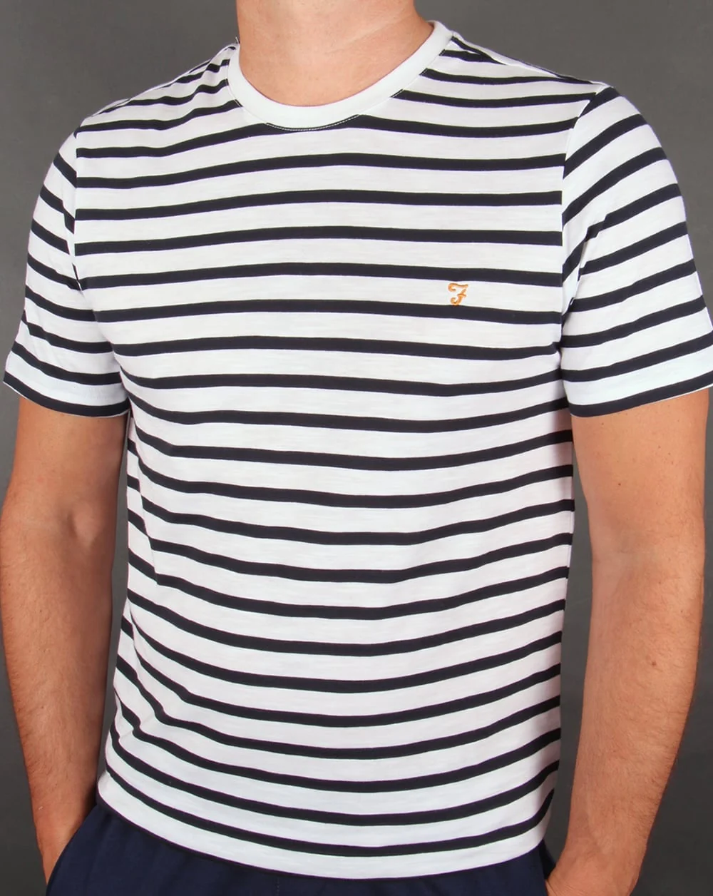 Farah Gieger Striped T-shirt White/Navy