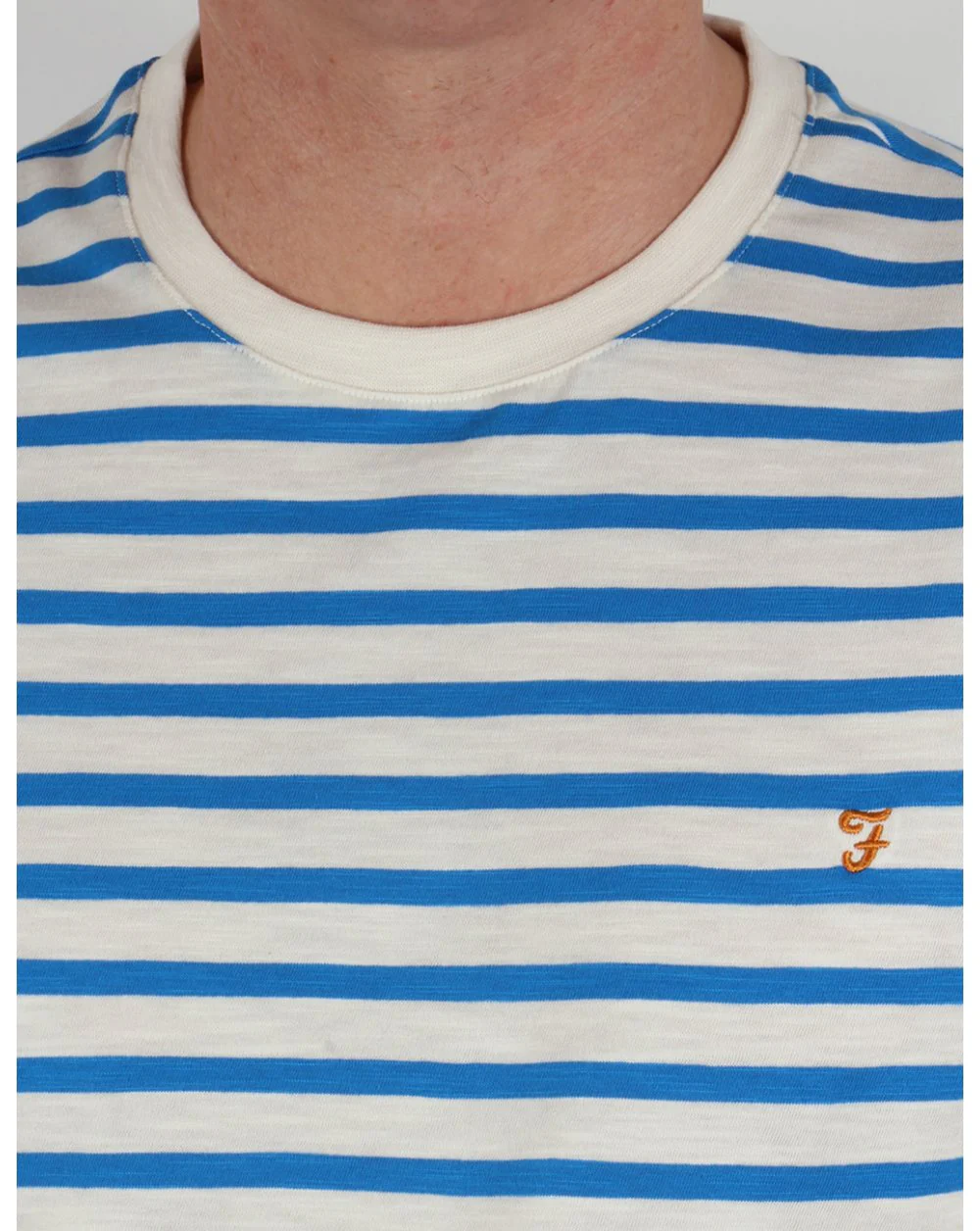 Farah Gieger Striped T-shirt White/Royal Blue - Image 2
