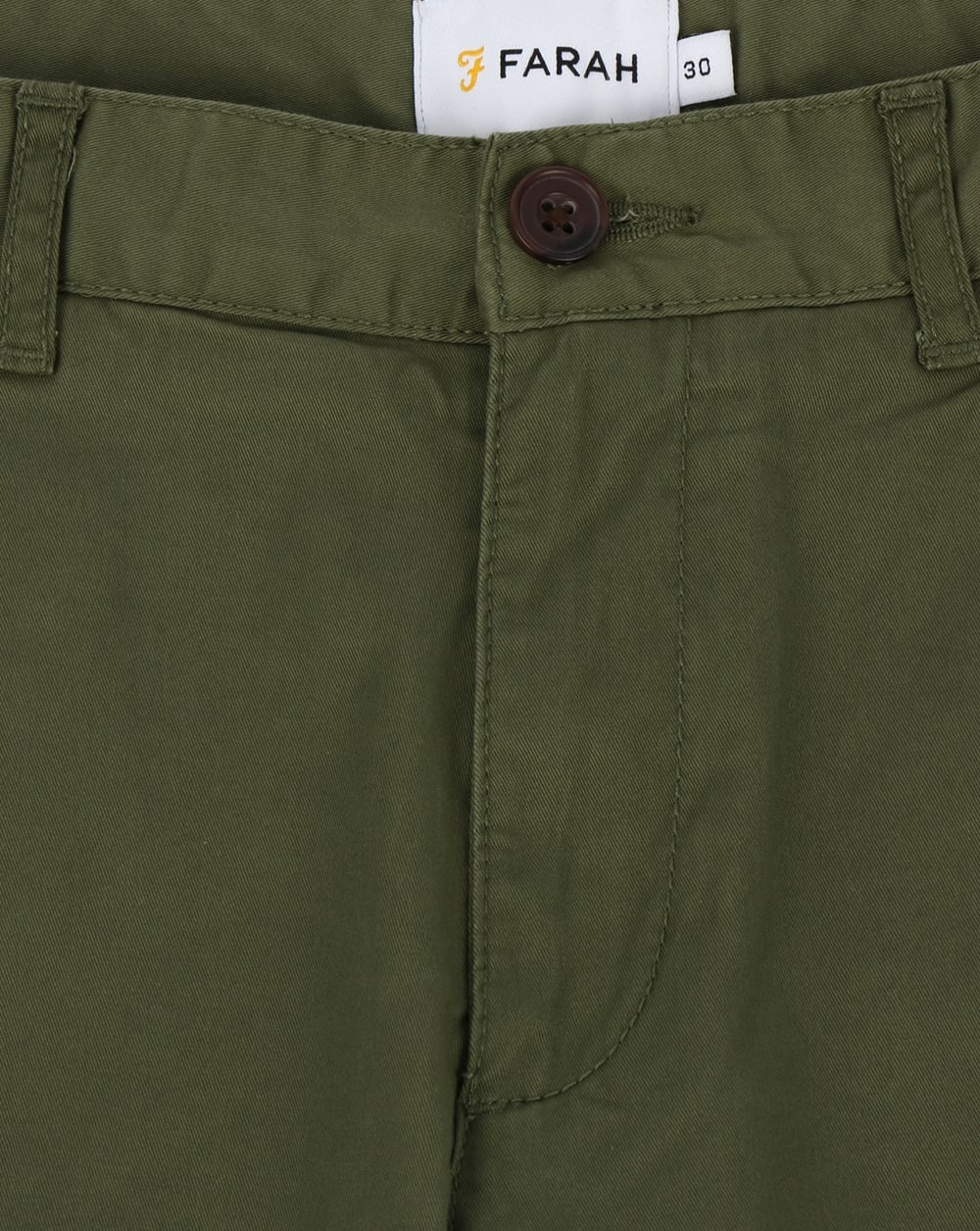 Farah Hawk Chino Twill Shorts Military Green - Image 2