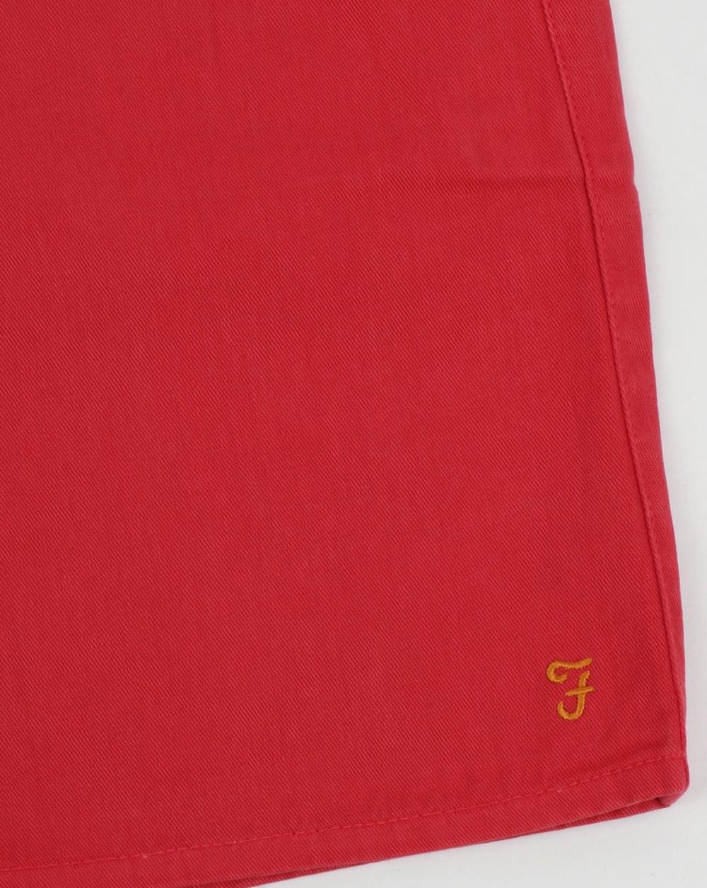 Farah Hawk Garment Dye Chino Shorts Fuschia - Image 3
