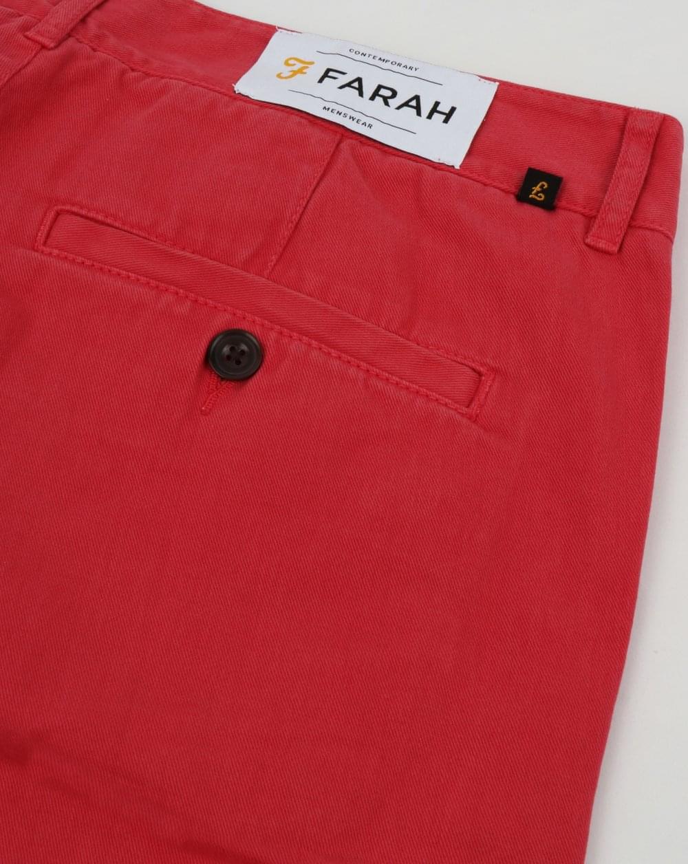 Farah Hawk Garment Dye Chino Shorts Fuschia - Image 4