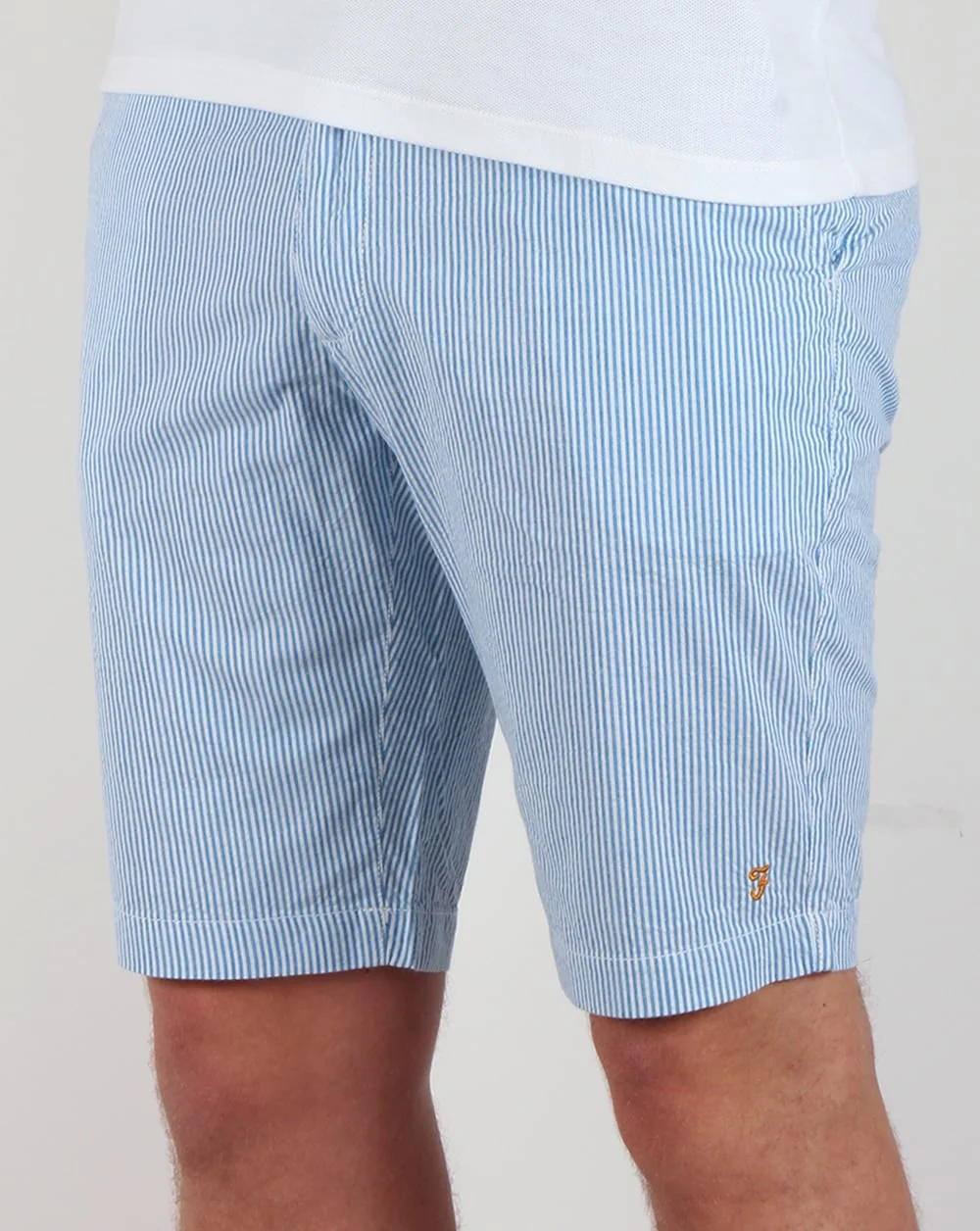 Farah Hawking Stripe Shorts White/Blue
