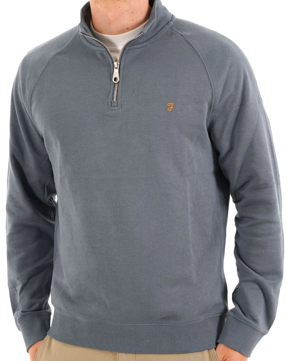 Farah Jim 1/4 Zip Sweat Chalk Blue - Image 3