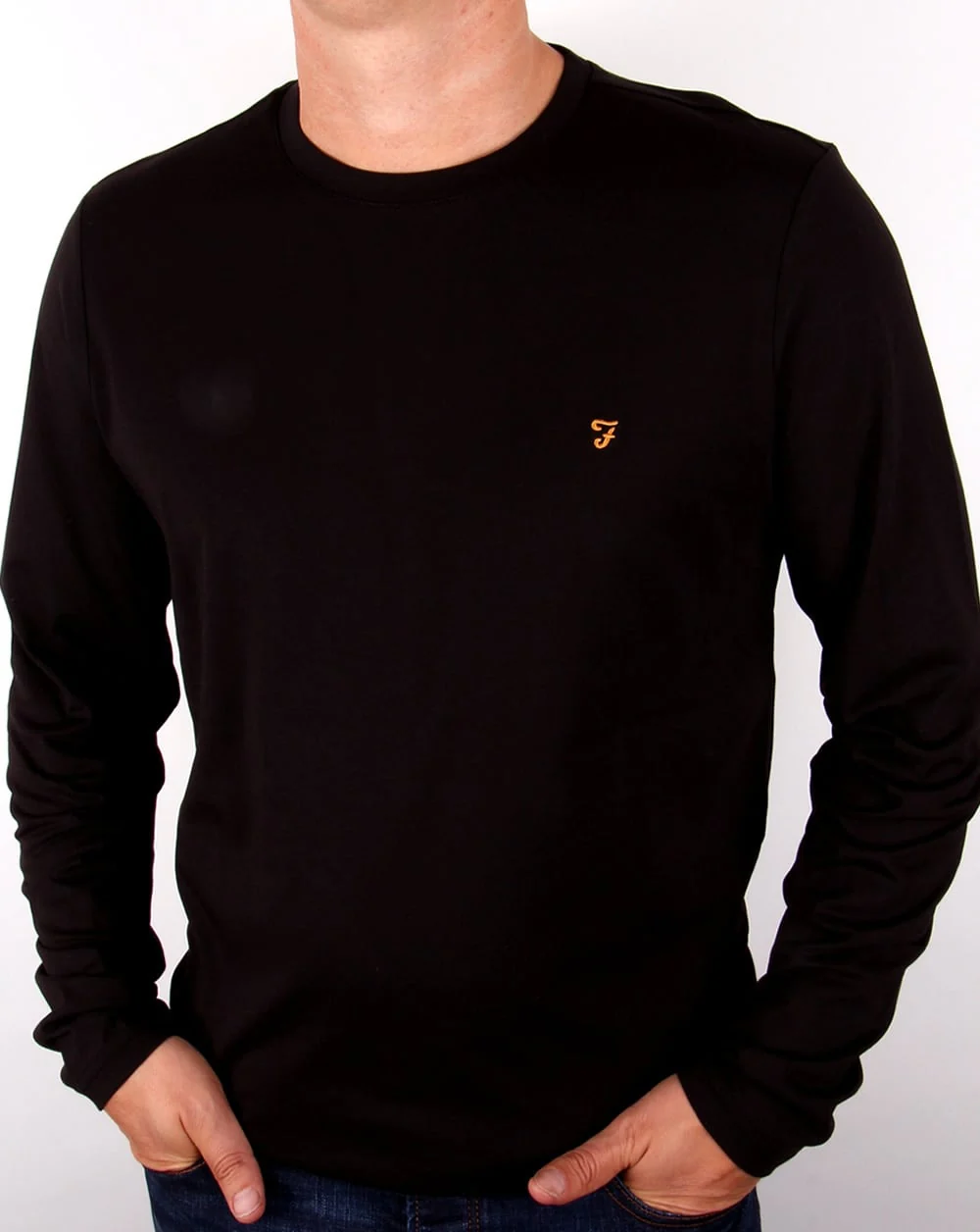 Farah Long Sleeve Denny Logo T-shirt Black - Image 2