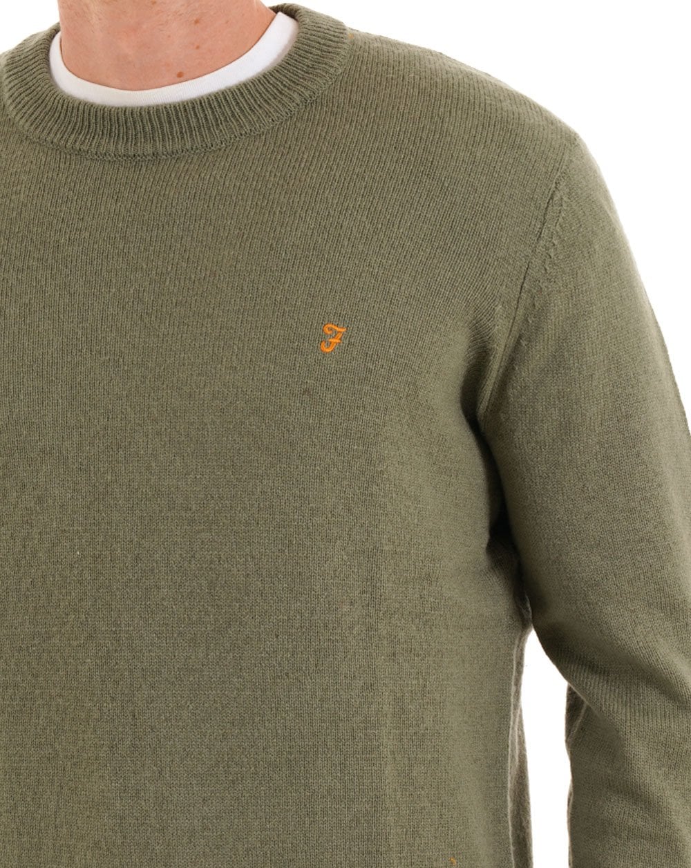 Farah Maidstone Crew Knit Tarragon Green - Image 2