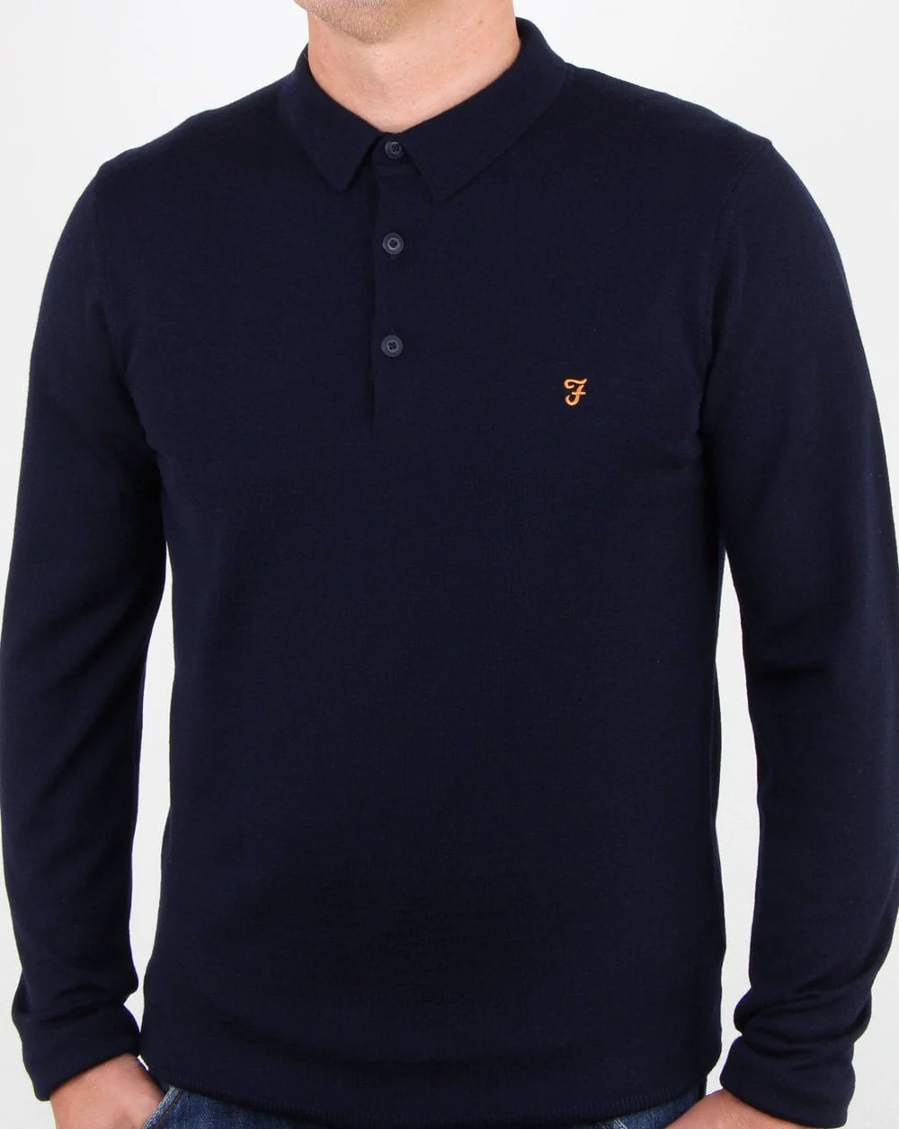 Farah Maidwell Knitted Polo True Navy