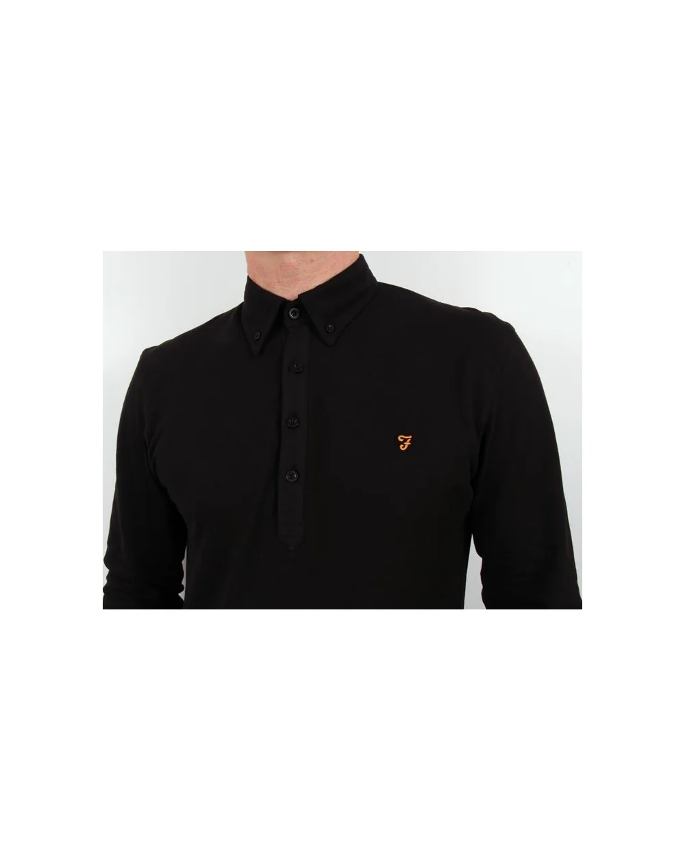 Farah Merriweather Polo Shirt Black - Image 2