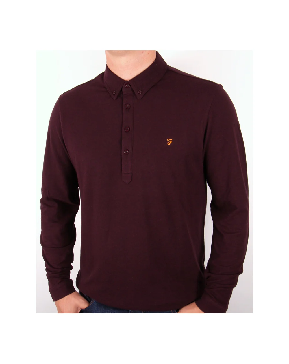 Farah Merriweather Polo Shirt Burgundy Marl