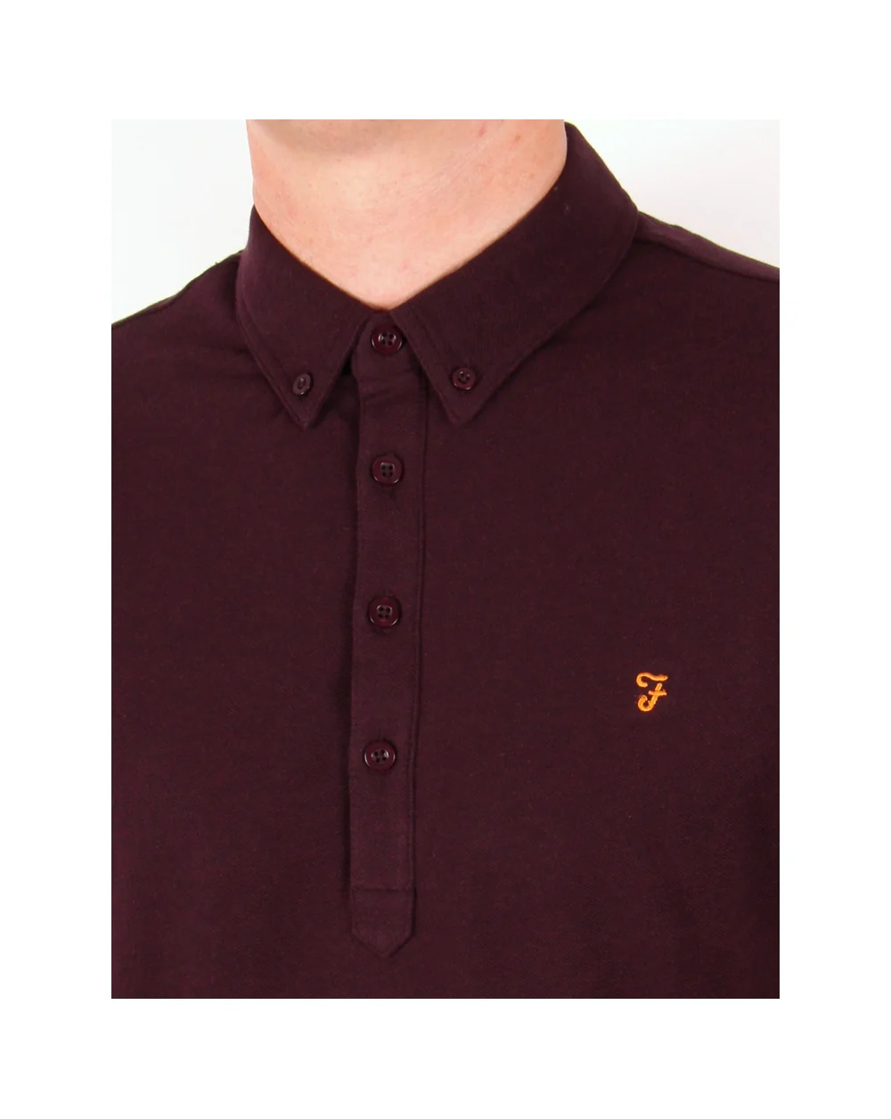 Farah Merriweather Polo Shirt Burgundy Marl - Image 2