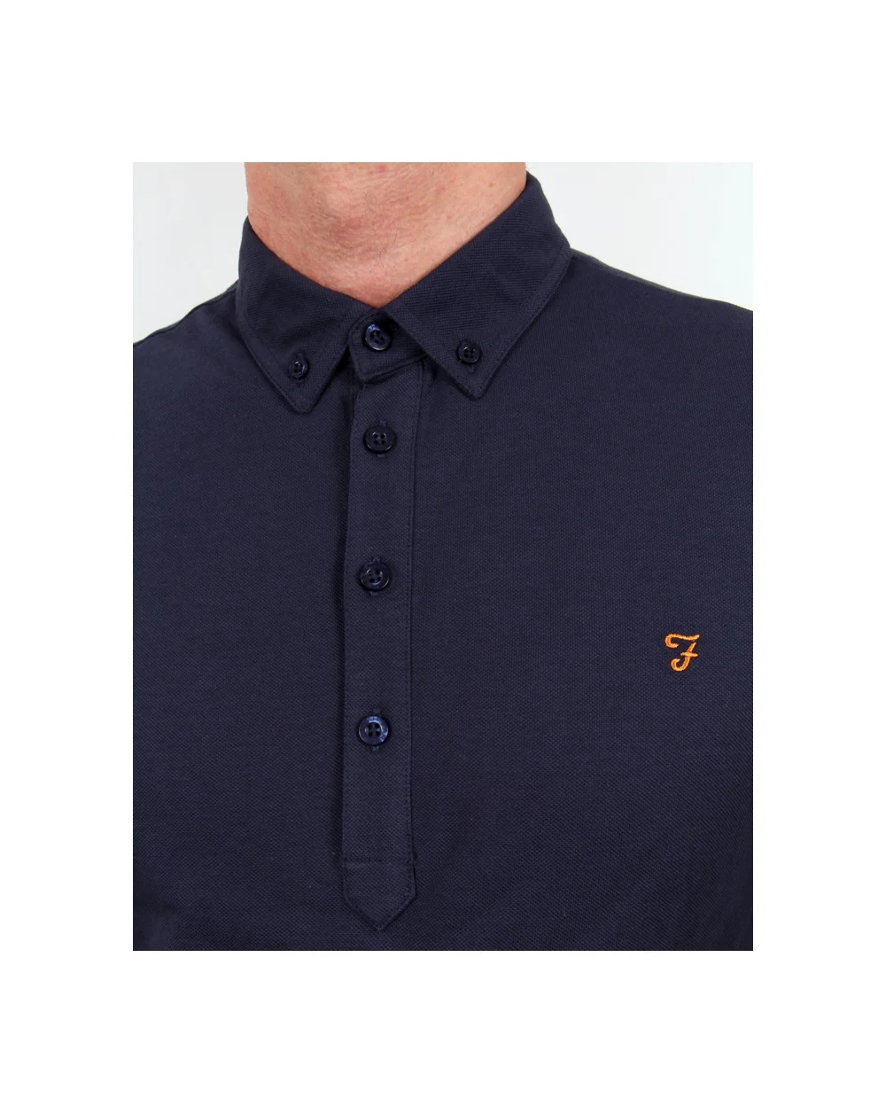 Farah Merriweather Polo Shirt Navy Blue - Image 2