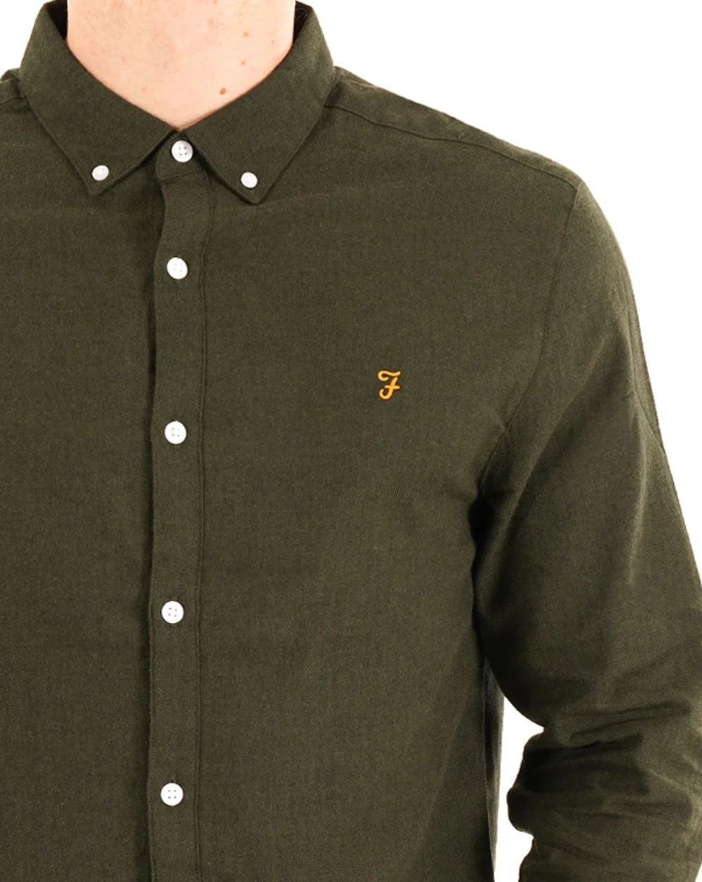 Farah Milners Shirt Evergreen Marl - Image 2