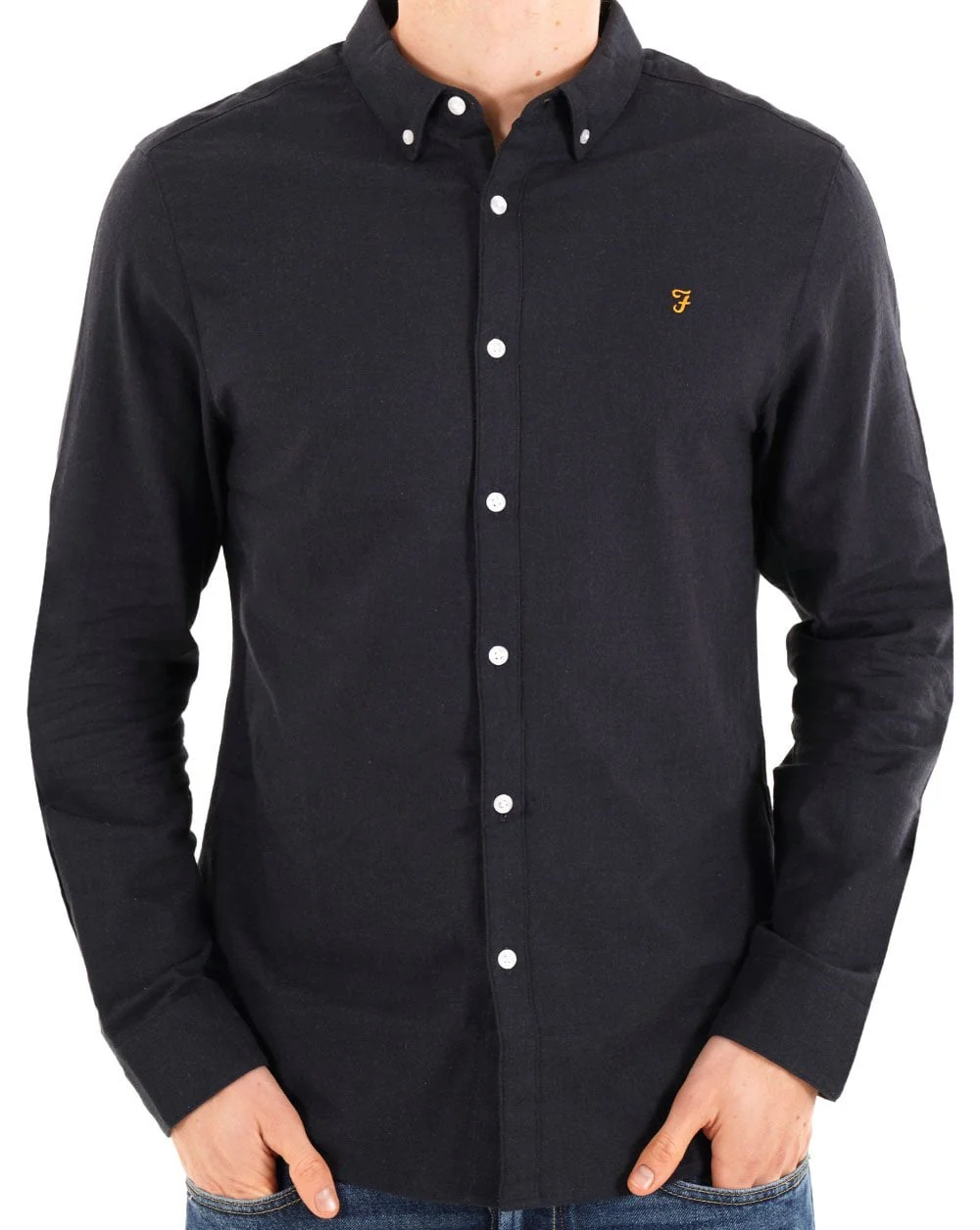 Farah Milners Shirt True Navy Marl - Image 3