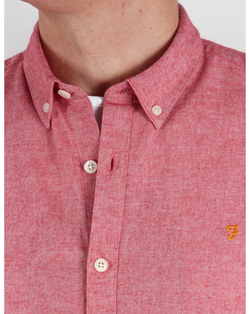Farah Steen Short Sleeve Shirt Red Marl - Image 2