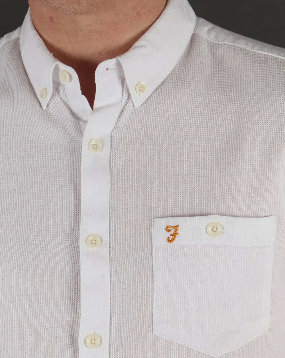 Farah Vintage Colbeck Short Sleeve Shirt White - Image 2