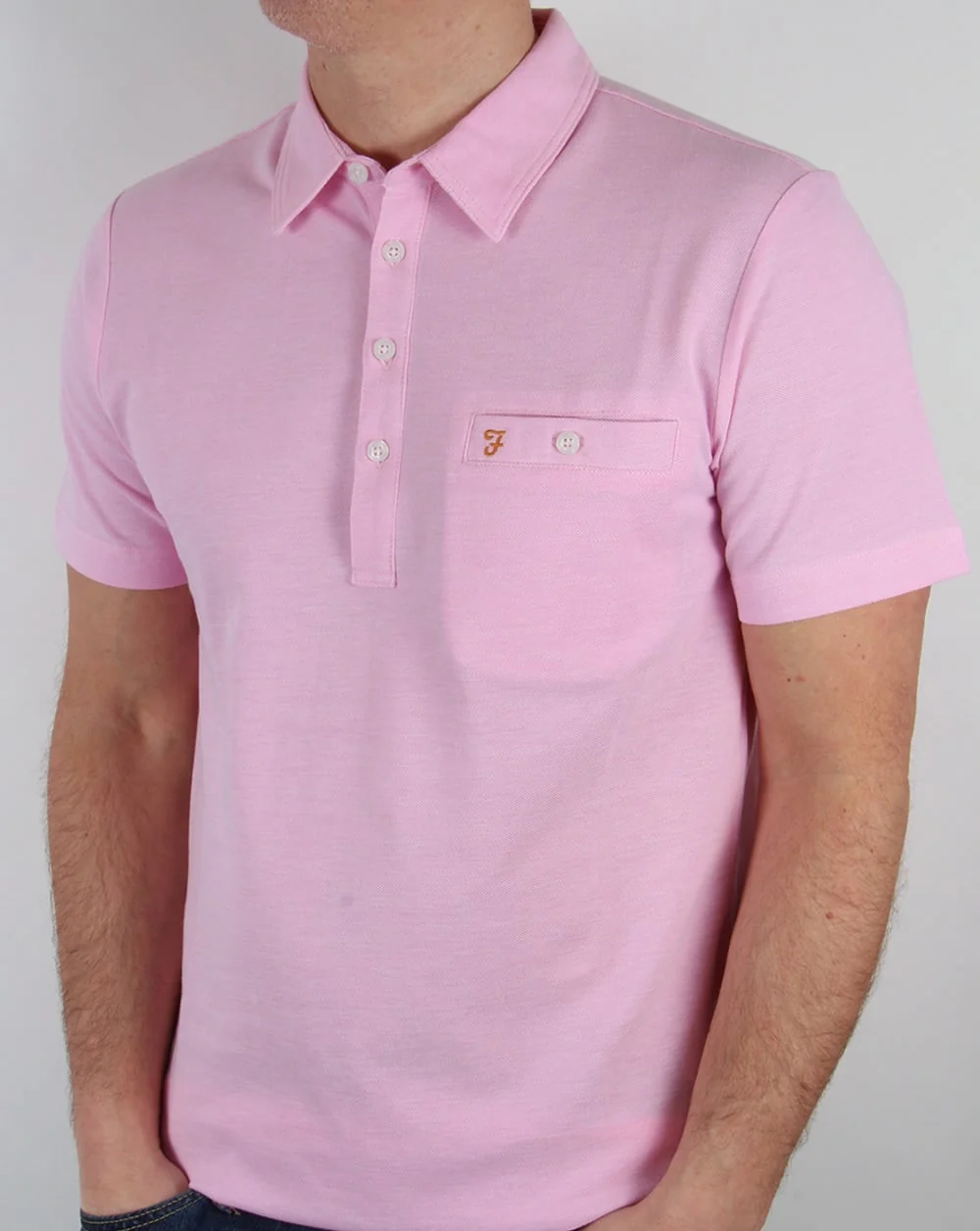 Farah Vintage Tennyson Polo Shirt Horizon Pink