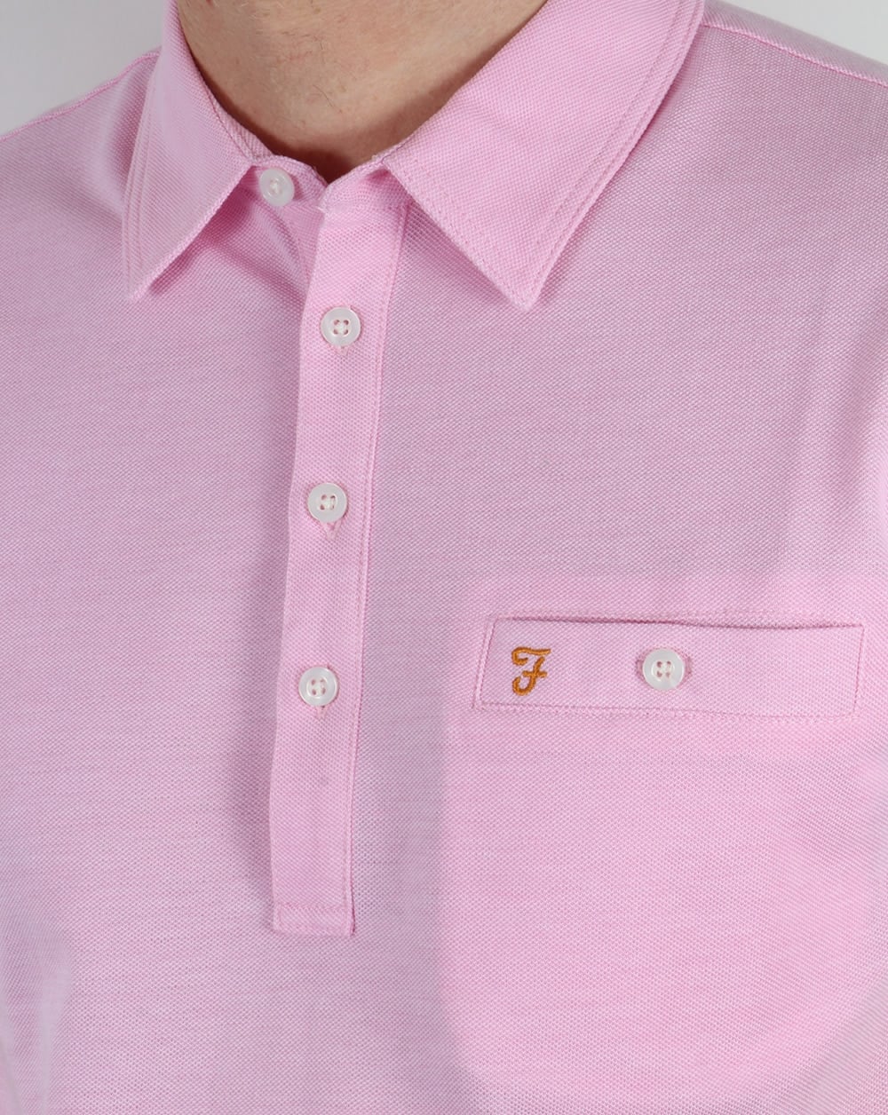 Farah Vintage Tennyson Polo Shirt Horizon Pink - Image 2