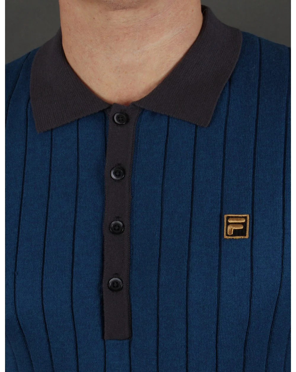 Fila Gold Bacio Knitted Polo Shirt Ink Blue - Image 2