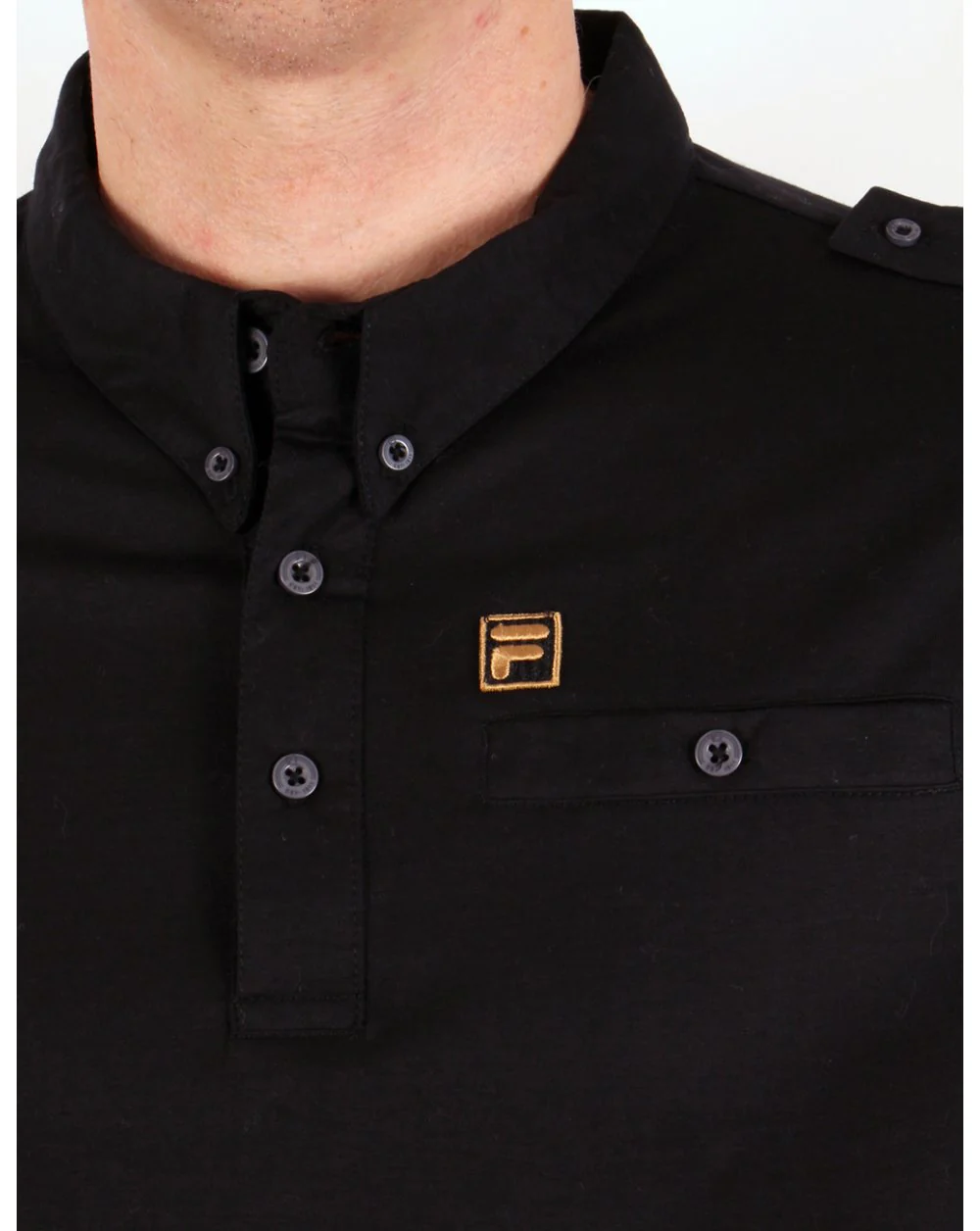 Fila Gold Balsini Polo Shirt Black - Image 2