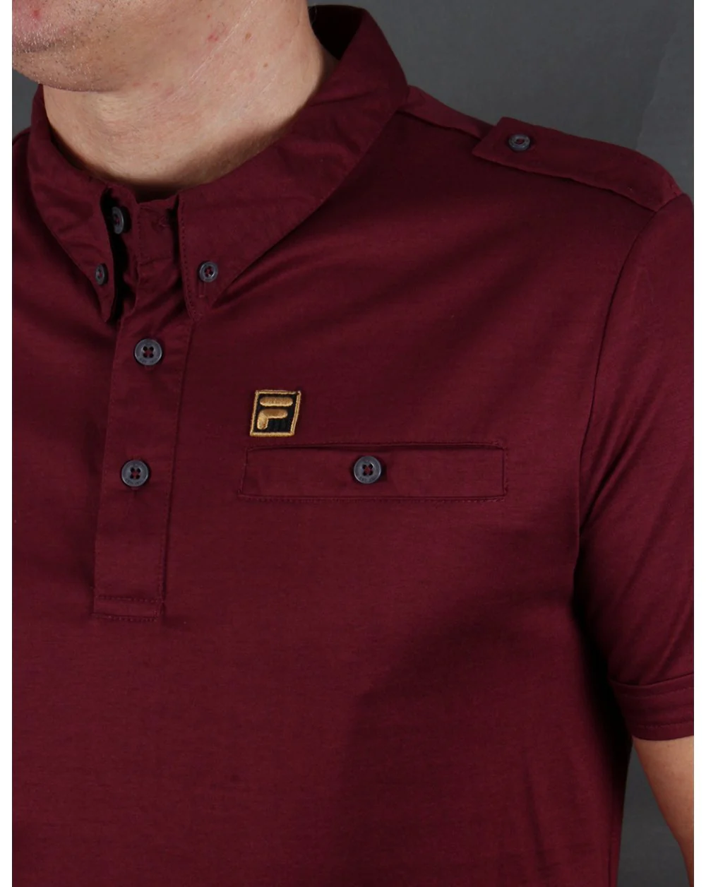 Fila Gold Balsini Polo Shirt Deep Plum - Image 2