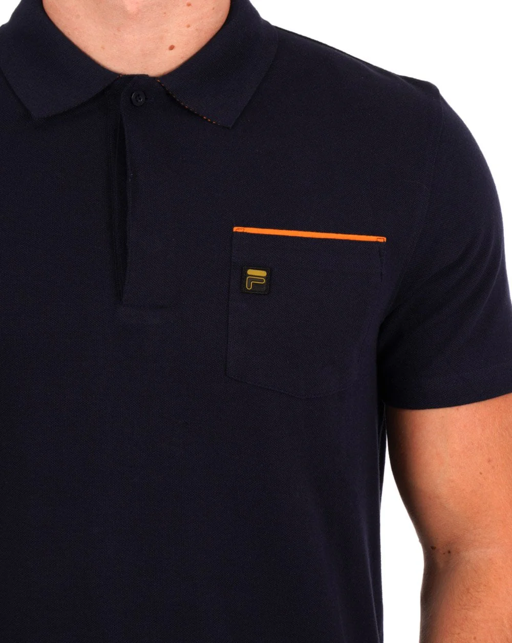 Fila Gold Bruni Polo Shirt Navy/Orange - Image 2