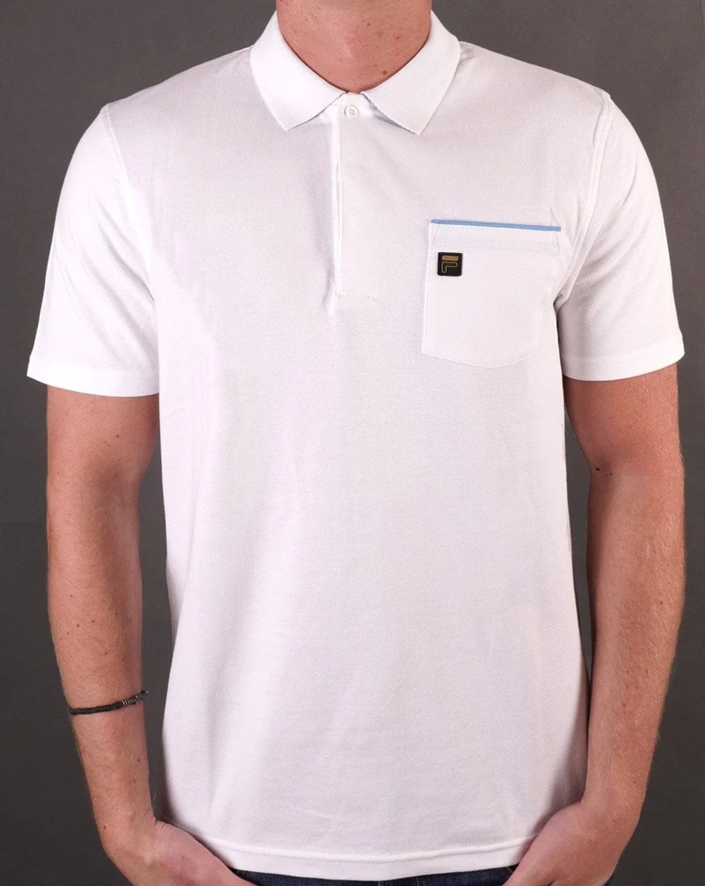 Fila Gold Bruni Polo Shirt White/Azure Blue
