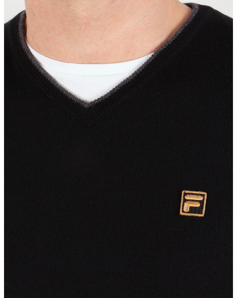 Fila Gold Bucci V-neck Jumper Black - Image 2
