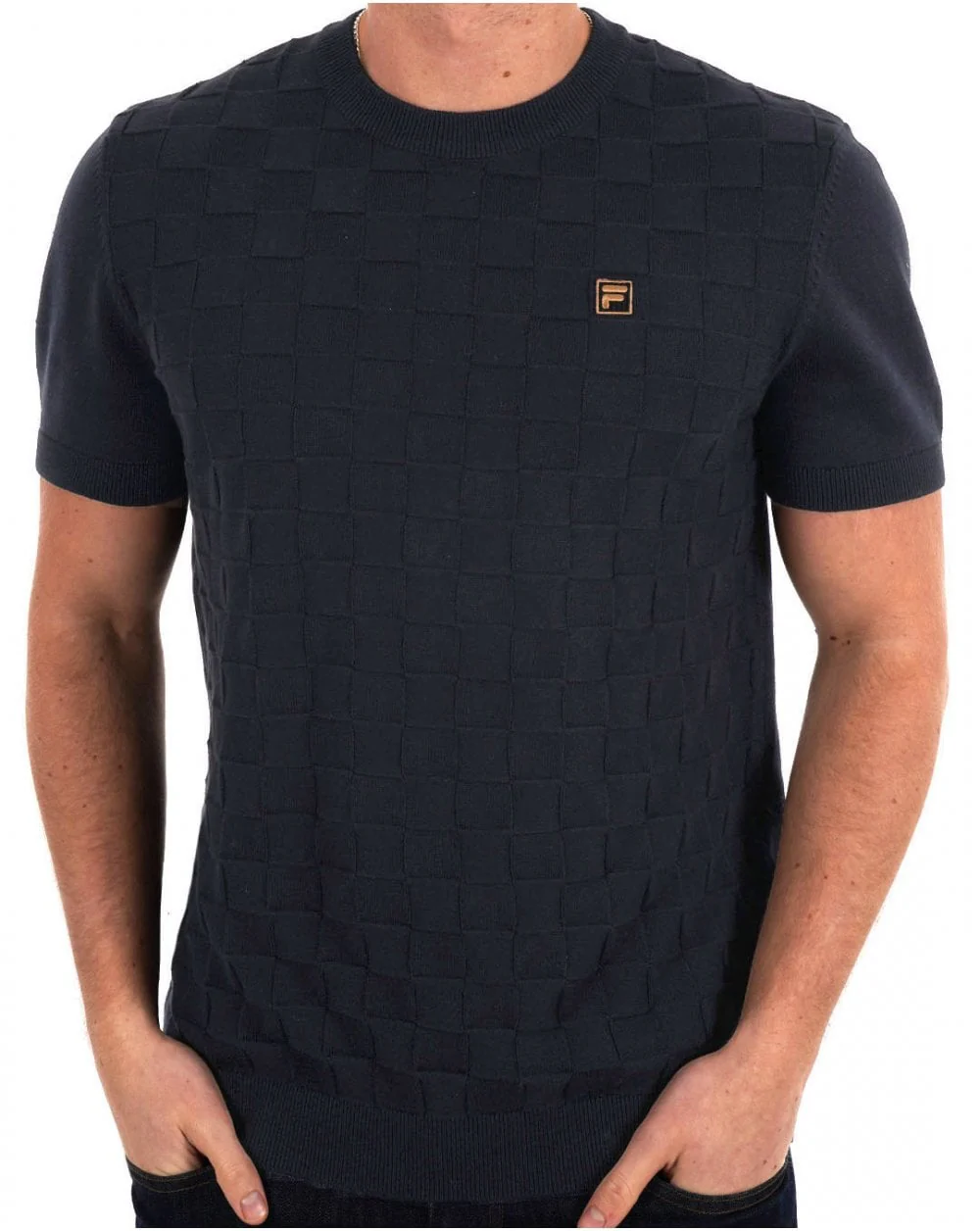 Fila Gold Campbell Square Knit Tee Black