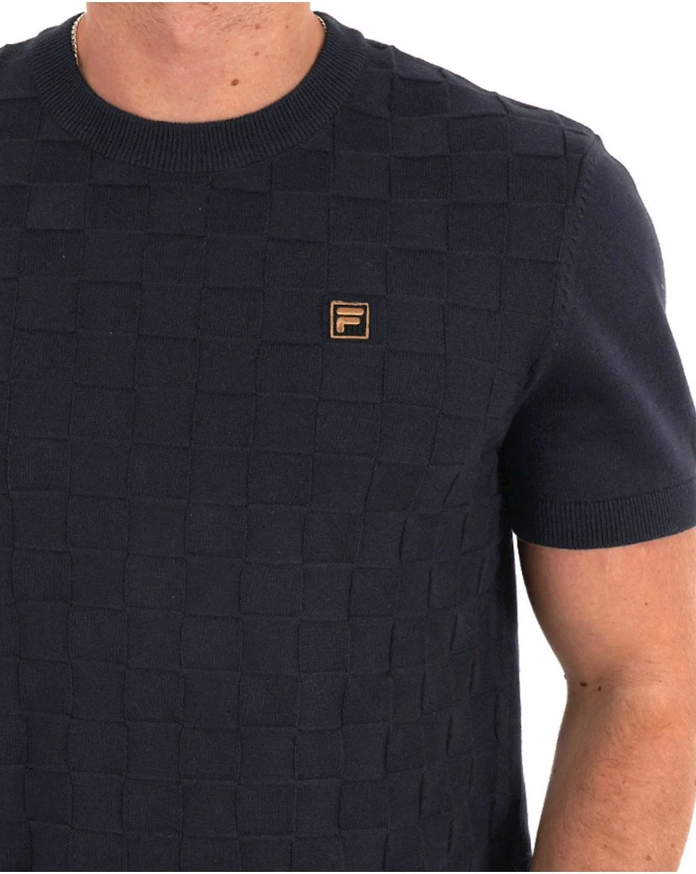 Fila Gold Campbell Square Knit Tee Black - Image 2