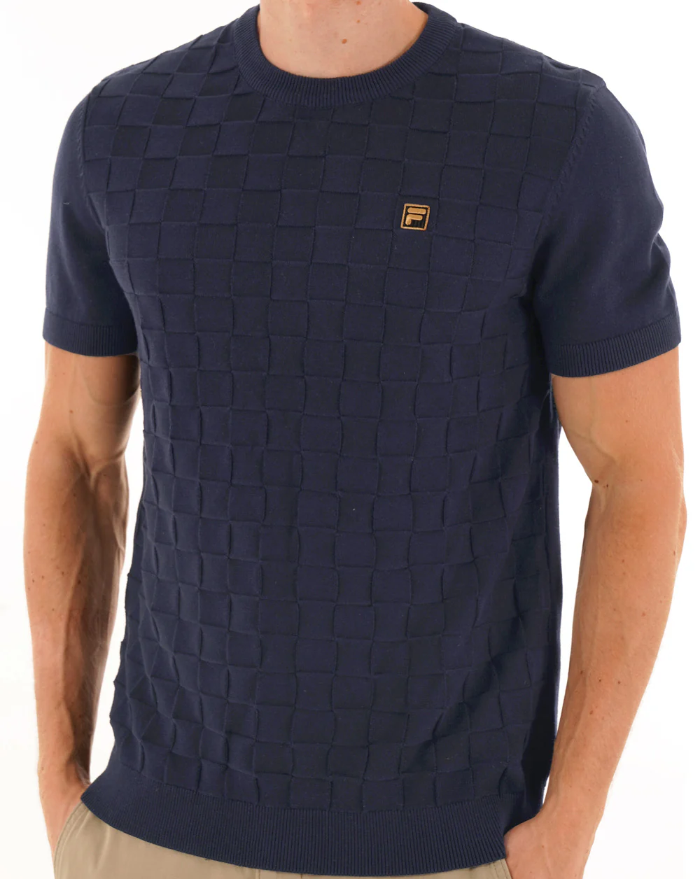 Fila Gold Campbell Square Knit Tee Dark Navy - Image 2