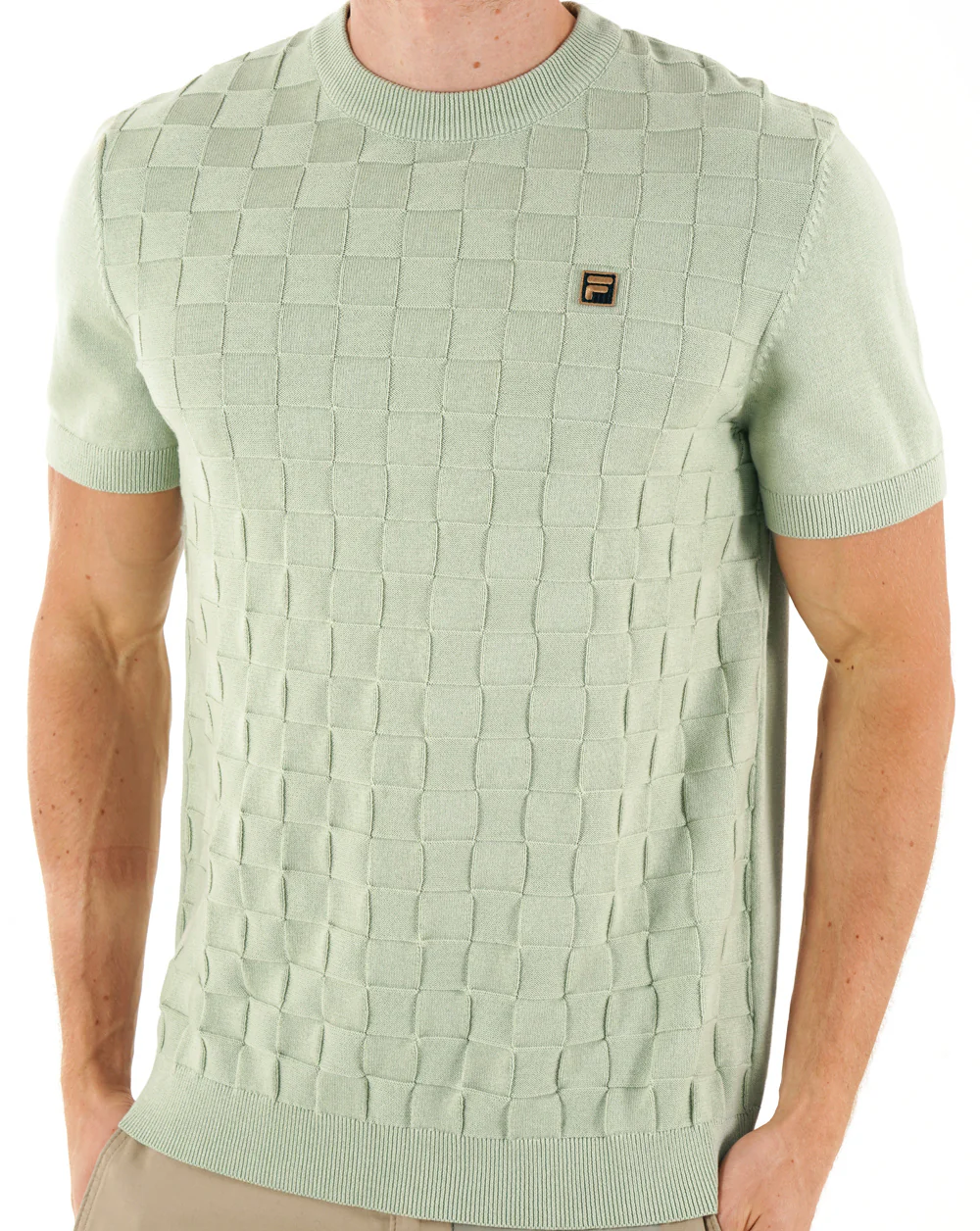 Fila Gold Campbell Square Knit Tee Light Green - Image 2