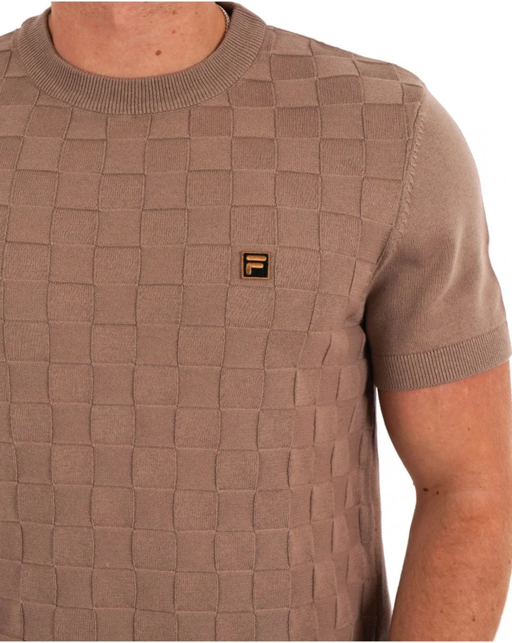 Fila Gold Campbell Square Knit Tee Mocha - Image 2