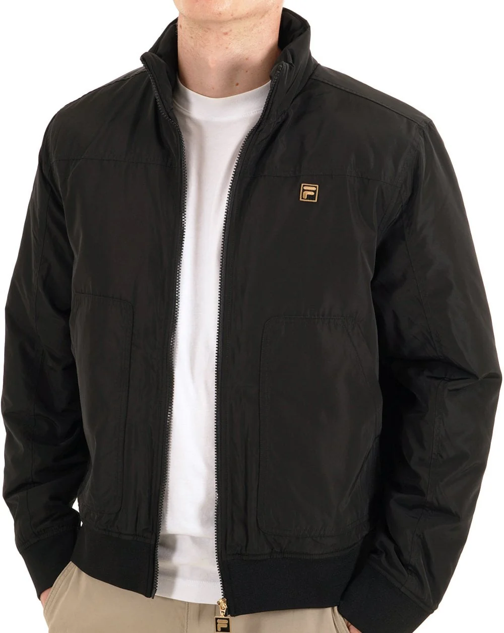 Fila Gold Etton Bomber Jacket Black - Image 4