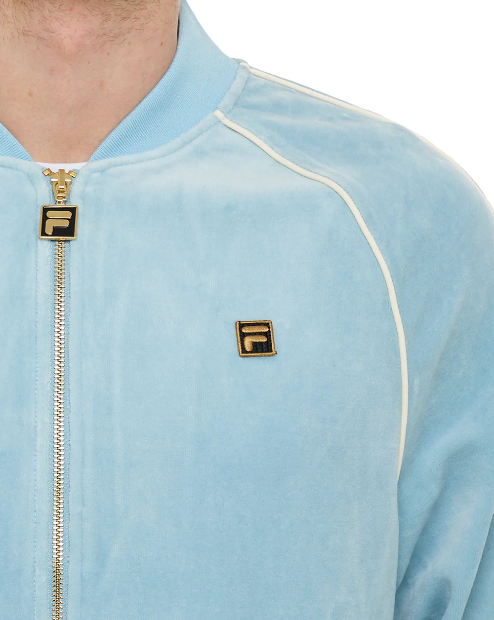 Fila Gold Fella Velour Track Jacket Sterling Blue - Image 2