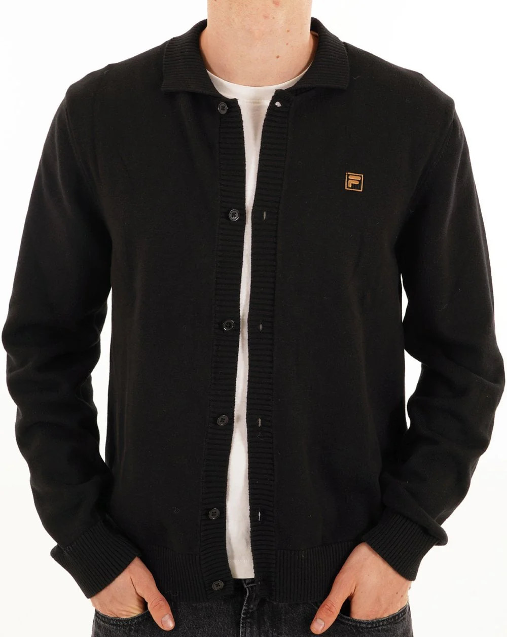 Fila Gold Gov Knitted Cardigan Black - Image 2