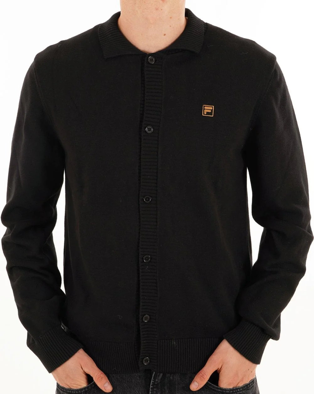 Fila Gold Gov Knitted Cardigan Black - Image 3