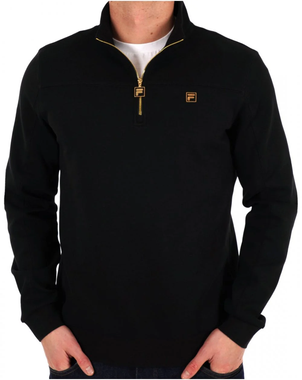 Fila Gold Half Zip Sweat Black - Image 3