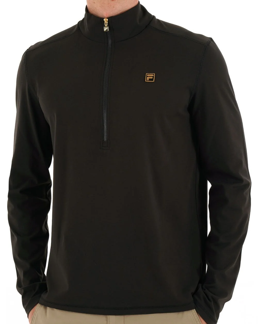 Fila Gold Half Zip Top Black - Image 3