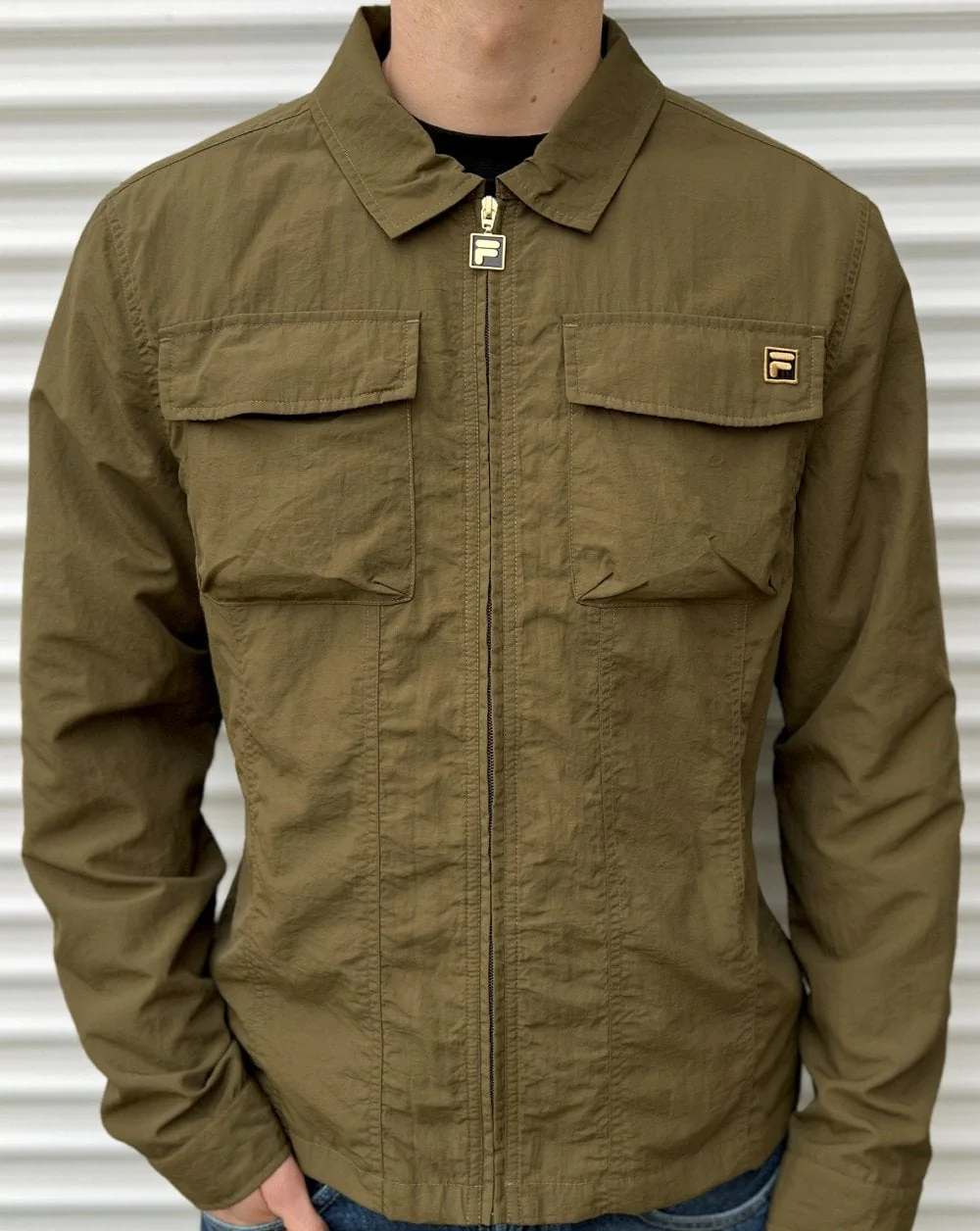 Fila Gold Kasa Over Shirt Dark Olive - Image 3