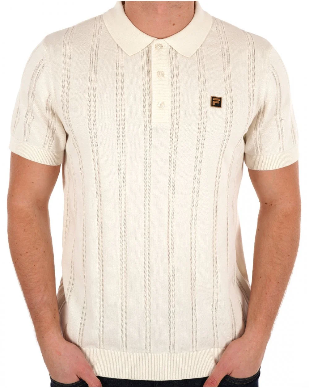 Fila Gold Kennedy Knit Polo Off White