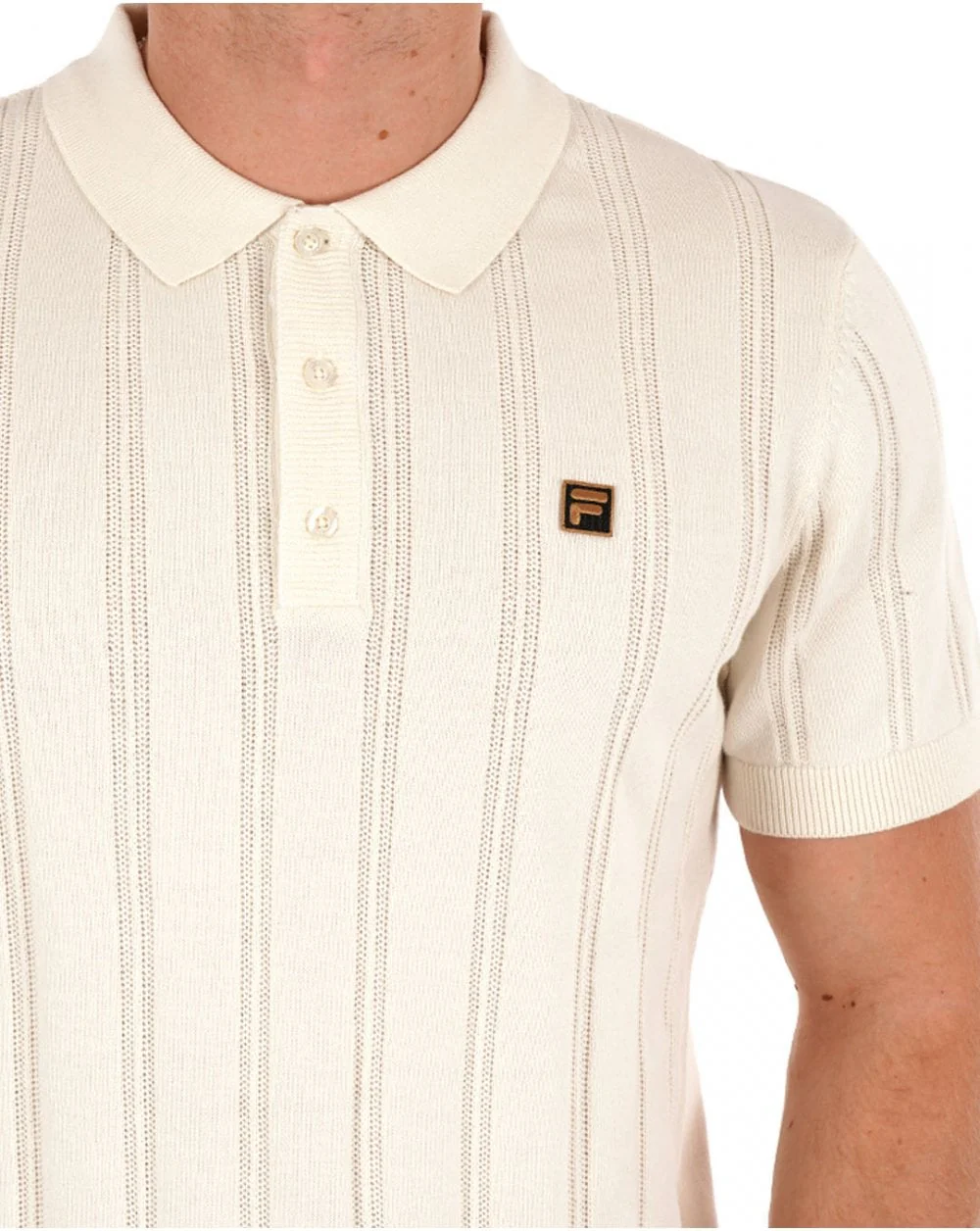 Fila Gold Kennedy Knit Polo Off White - Image 2