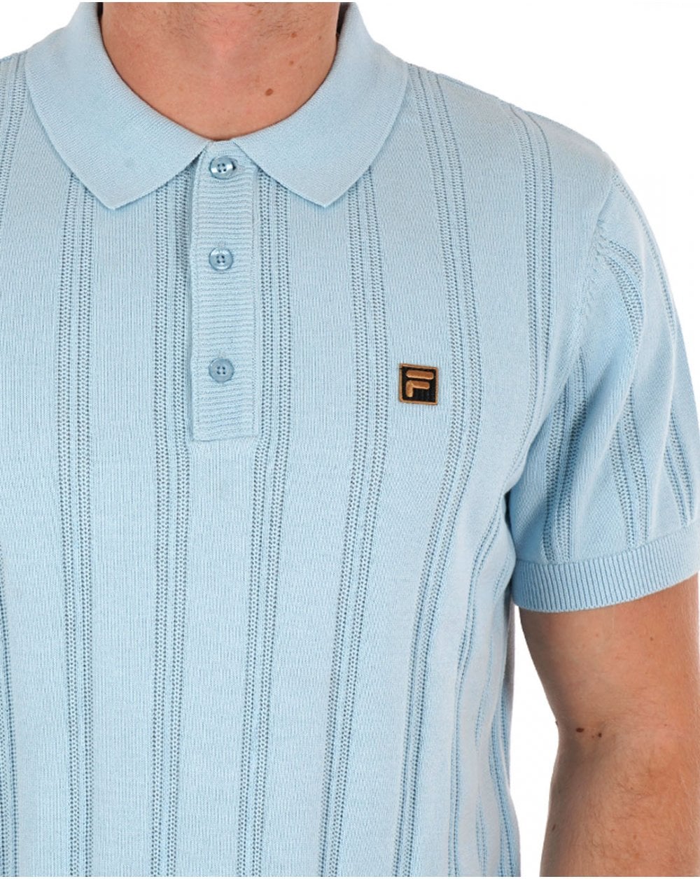 Fila Gold Kennedy Knit Polo Sky Blue - Image 2